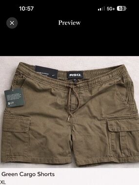 RSQ Olive Green Cargo Shorts
